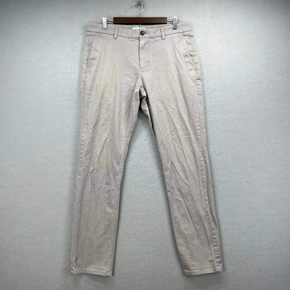 Hawker Rye Chino Pants Mens 34x32 Beige Khaki Slim Stretch Casual Preppy Office